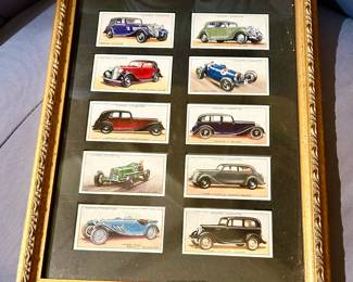 Vintage Players Cigarettes Motor Cars framed cards