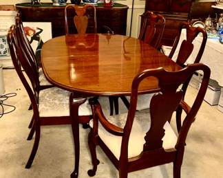Second view of Dining Room set with 6 chairs and large leaf