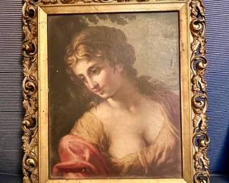 Antique Giovanni Francesco Romanelli painting, frame dated 1899 on back