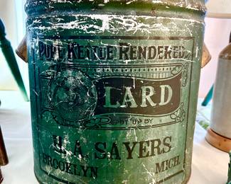 Advertising LARD tin H.A. Sayers, Brooklyn, Mich.