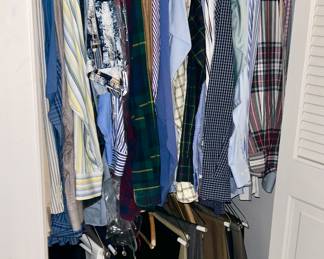 Name brand men's dress shirts and pants, some SOLD
