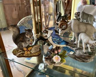 Various tchotchkes- squirrels, doves, etc
