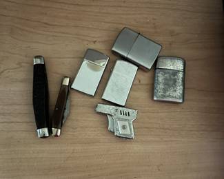Lighters and pocket knives