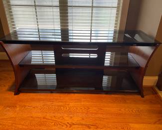 Classy smoked glass Bell'O TV stand. Two available.