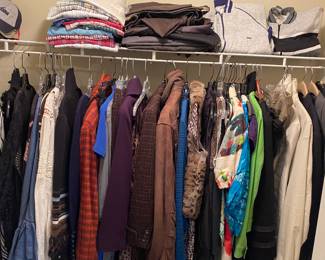 This is one of several closets filled with designer labels.