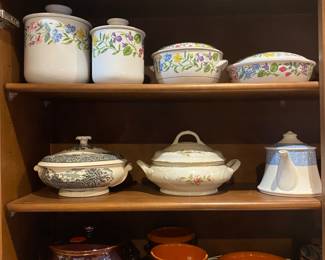 Wonderful collection of lidded vegetable bowls by top makers.