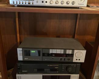 Vintage stereo system equipment.