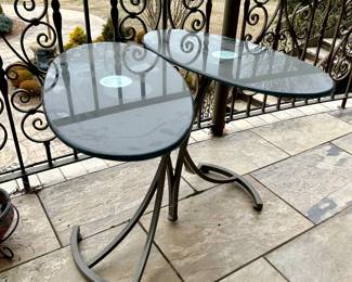 contemporary style glass top table