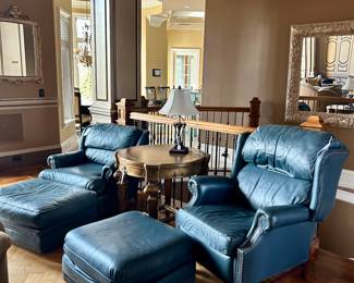 Blue leather recliner is sold, but the other blue leather chair is still available