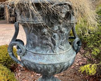 matching pair of 50" by 39" composite planters