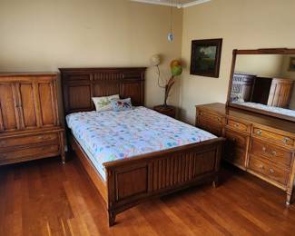 MCM Drexel Italian Provisional set with full size bed, dresser, and chest.