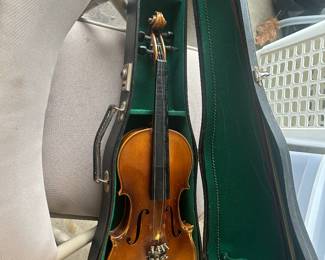 Stradivarius copy made in Germany fiddle and bow