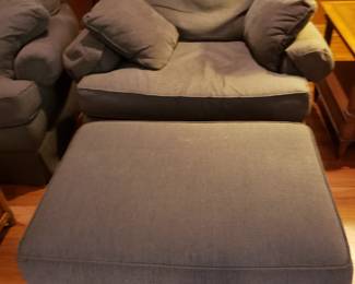 UPHOLSTERED ARMCHAIR & OTTOMAN
