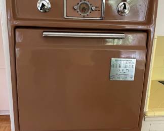 1957 Brown GE stove General Electric