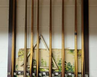 Pool sticks.  Not pictured - pool  balls, table and accessories 