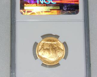 Back of gold Buffalo Nickle
