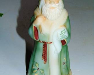 SIGNED FENTON ART GLASS SANTA CLAUS