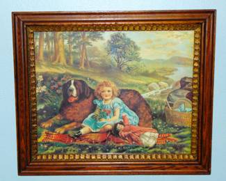 VINTAGE VICTORIAN ART PRINT BEAUTIFULLY FRAMED