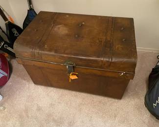 vintage metal trunk