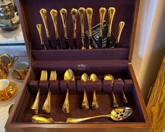 52 Piece Gold Plated Silverware