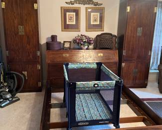 Queen Headboard with Frame and Two Side Chests