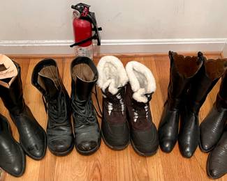Two pair Lucchese boots plus other brands