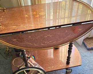 Beautiful inlaid serving cart