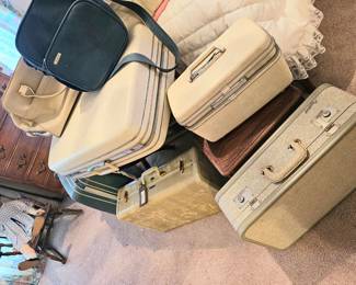 lots of vintage luggage