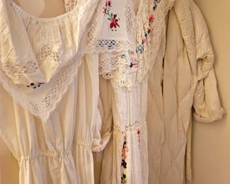Vintage Mexcian dresses and a beautiful white quilt coat