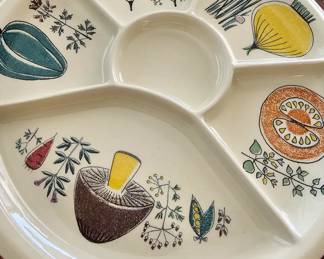 colorful vintage dishes, set