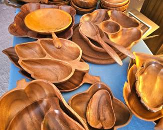 lots of teak and monkey wood