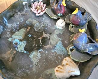 vintage bird pottery