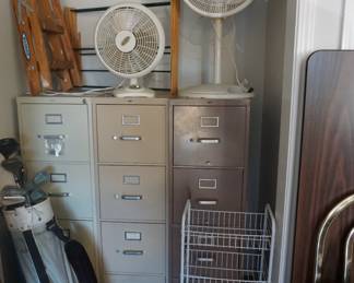 file cabinets, fans