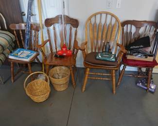 chairs, baskets