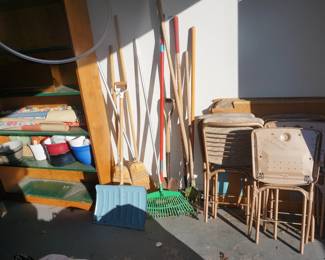 yard tools , folding chairs