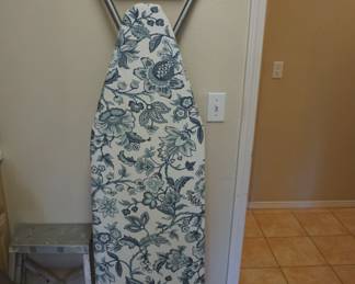 ironing board, clock