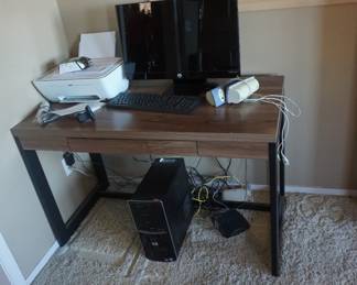 desk, computer, printer