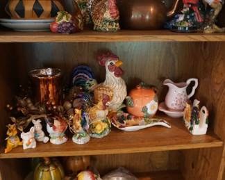 baskets, chickens, tea kettle, 