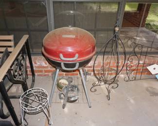 charcoal grill, plant stands