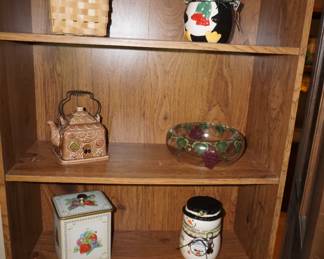baskets, tea pots, decor