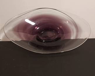 Vintage signed Swedish art glass bowl