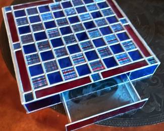 Stained glass chess/checker board