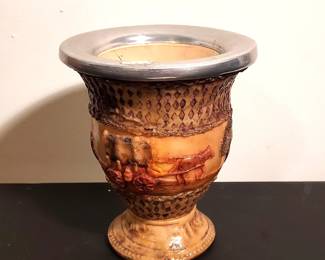 Brazilian carved wood vase