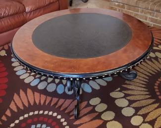 Round coffee table with two matching end tables