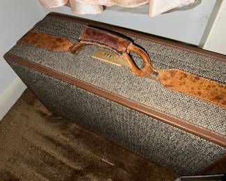 Vintage Tweed Hartmann Luggage with some wear