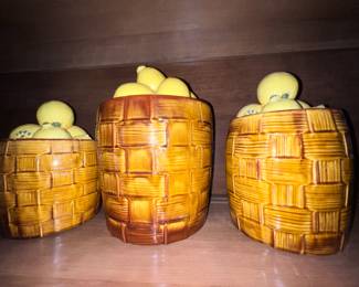 60's - 70's Kitchen Canisters with lemons Doranne of California