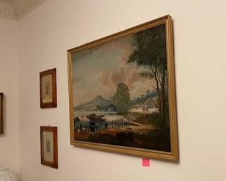 Early framed oil on canvas- unsigned.  Asian scene