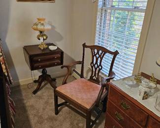 Sewing table, centennial arm chair