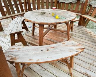 Wood patio set