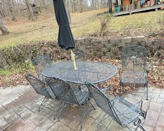Metal patio set